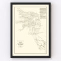 Vintage Map of Gillespie County, Texas 1850