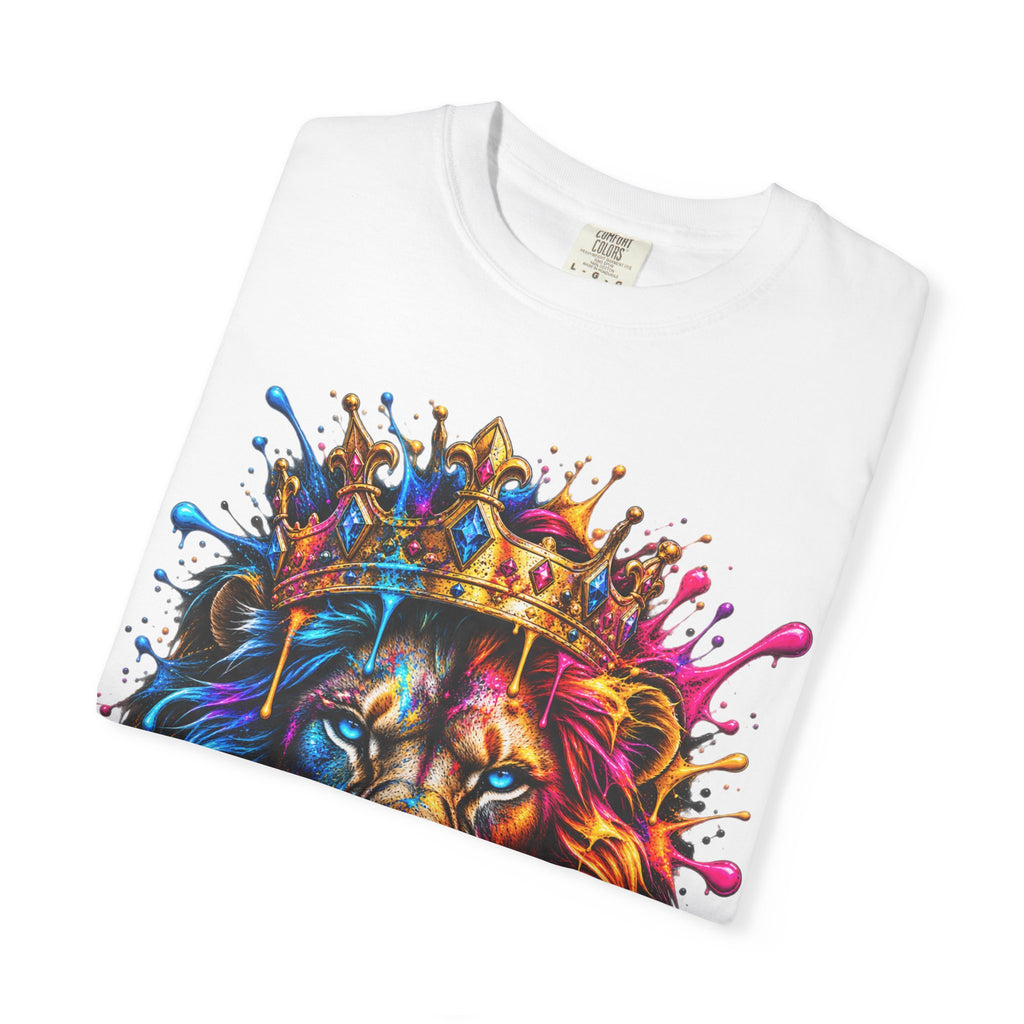 Color Splash Lion Tee — Regal Crown Graphic T-Shirt