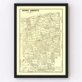 Vintage Map of Hunt County, Texas 1879