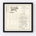 Vintage Map of Abilene, Texas 1885