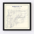 Vintage Map of Robertson County, Texas 1889