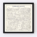 Vintage Map of Tarrant County, Texas 1885
