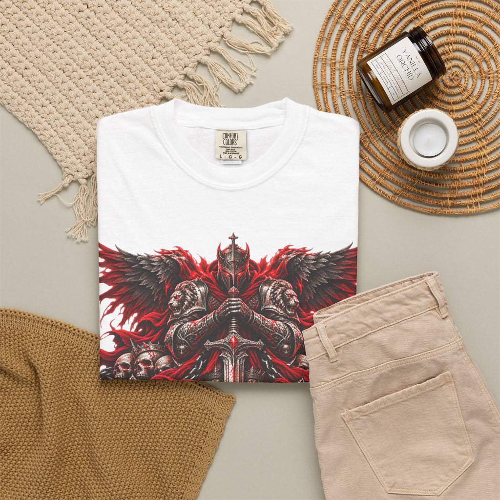 Strength Warrior T-Shirt — Gothic Skull Wings Graphic Tee