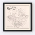 Vintage Map of Guadalupe County, Texas 1880