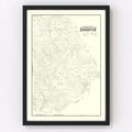 Vintage Map of Brown County, Texas 1888