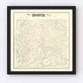 Vintage Map of Parker County, Texas 1889