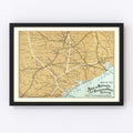 Vintage Railroad Map of United States 1887