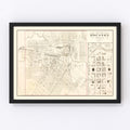 Vintage Map of Houston, Texas 1884