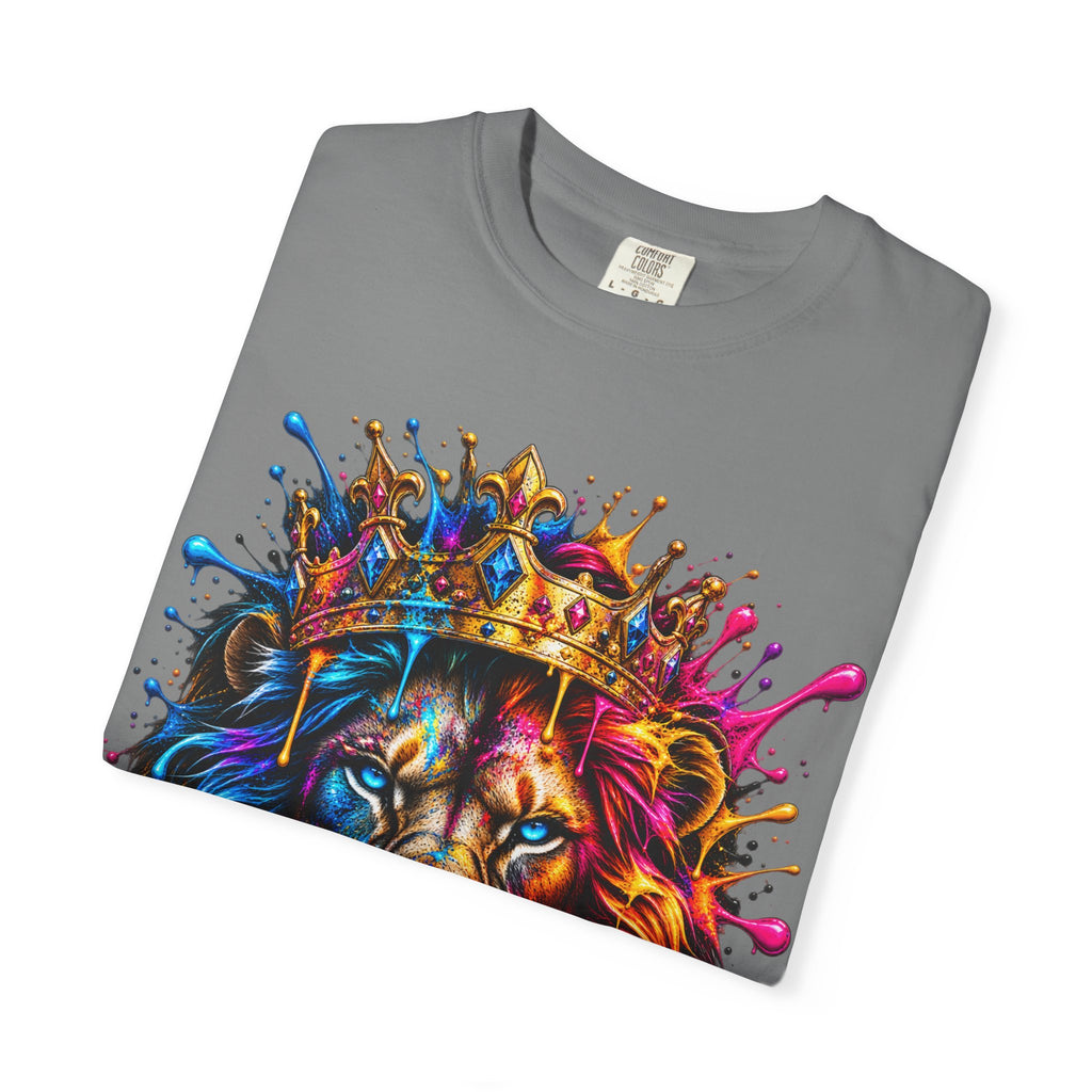 Color Splash Lion Tee — Regal Crown Graphic T-Shirt
