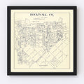 Vintage Map of Rockwall County, Texas 1890