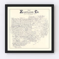 Vintage Map of Eastland County, Texas 1896