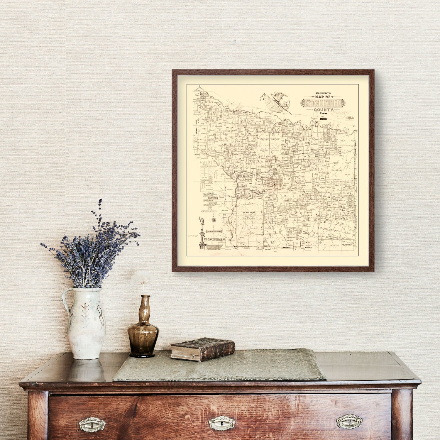 Vintage Map of Smith County, Texas 1905