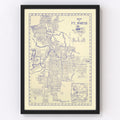 Vintage Map of Fort Worth, Texas 1917
