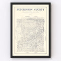 Vintage Map of Hutchinson County, Texas 1922