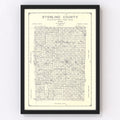 Vintage Map of Sterling County, Texas 1926