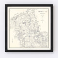 Vintage Map of Liberty County, Texas 1926