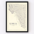 Vintage Map of El Paso County, Texas 1921