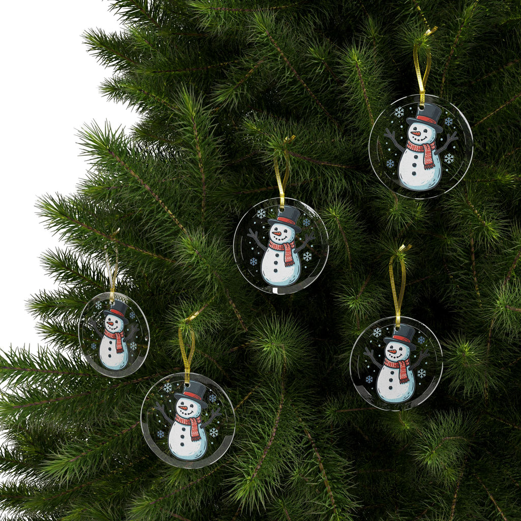 Snowman Glass Ornament
