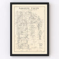 Vintage Map of Limestone County, Texas 1922