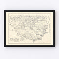 Vintage Map of Orange County, Texas 1921