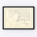 Vintage Map of Chambers County, Texas 1922