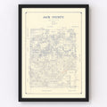 Vintage Map of Jack County, Texas 1925