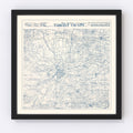 Vintage Map of Tarrant County, Texas 1925