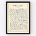 Vintage Map of Borden County, Texas 1922