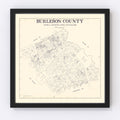 Vintage Map of Burleson County, Texas 1920