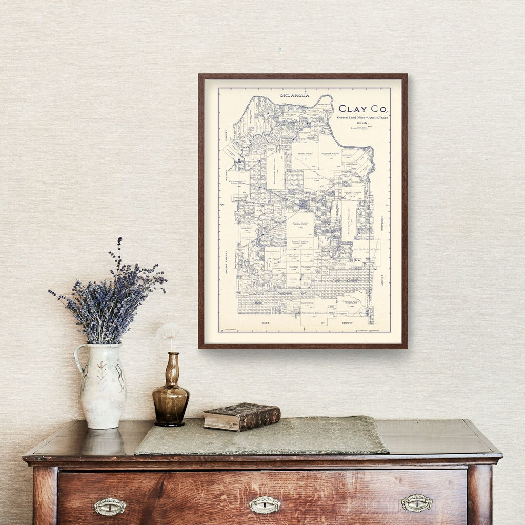 Vintage Map of Clay County, Texas 1924