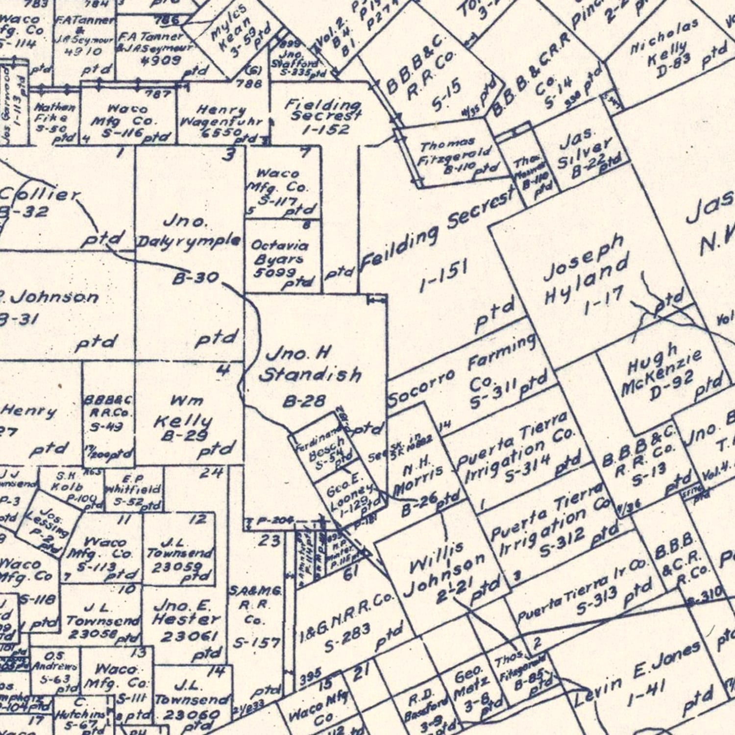 Vintage Map of Colorado County, Texas 1920