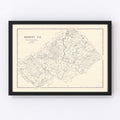 Vintage Map of DeWitt County, Texas 1920