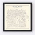 Vintage Map of Fisher County, Texas 1921