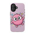 Cute Pink Fuzzy Monster Tough Magnetic Phone Case — Cute Kawaii Protective iPhone Cover