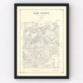 Vintage Map of Jack County, Texas 1925