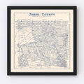 Vintage Map of Jones County, Texas 1921