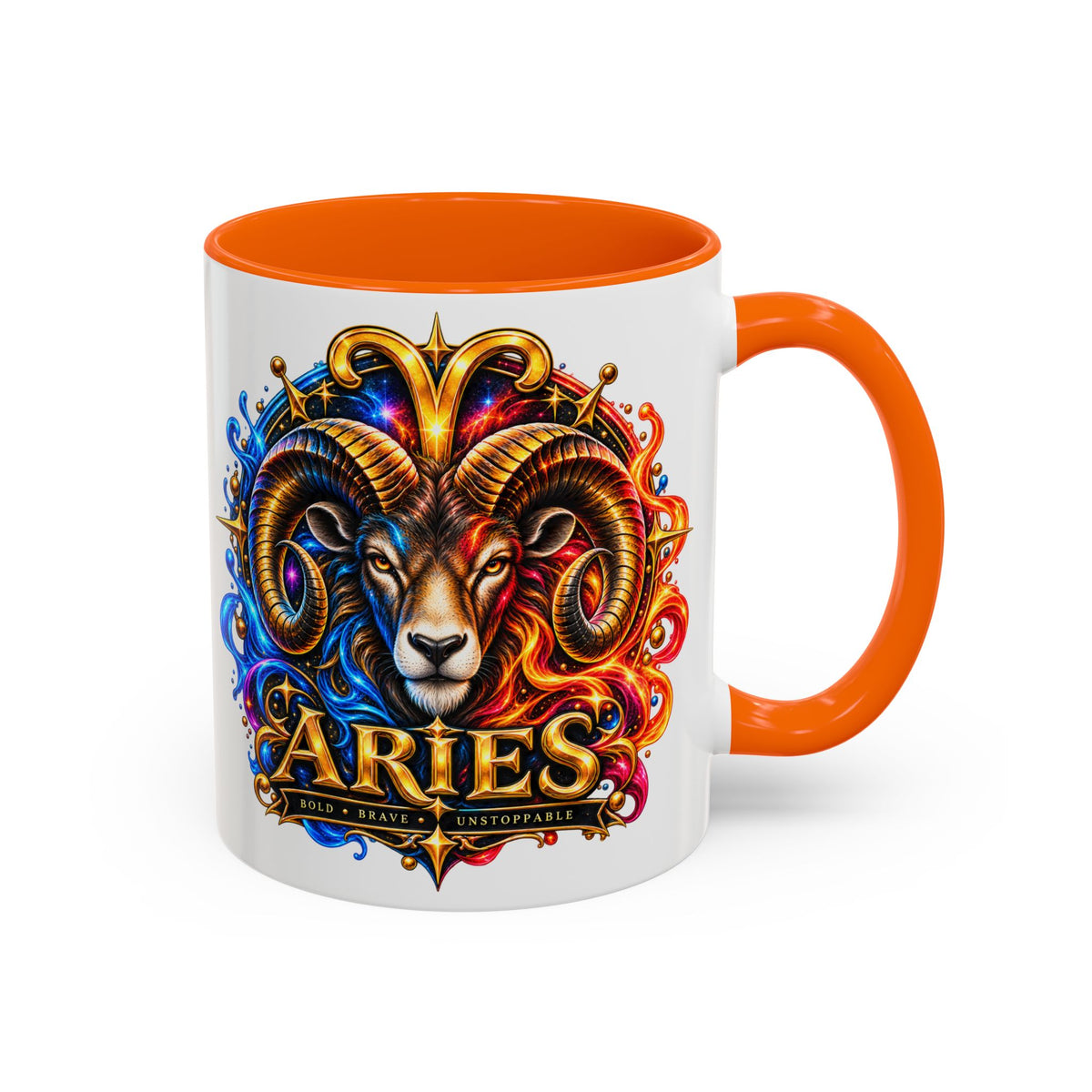 Aries Zodiac Coffee Mug — Colorful Ram Astrology Accent Mug (11/15oz)