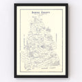 Vintage Map of Sabine County, Texas 1920