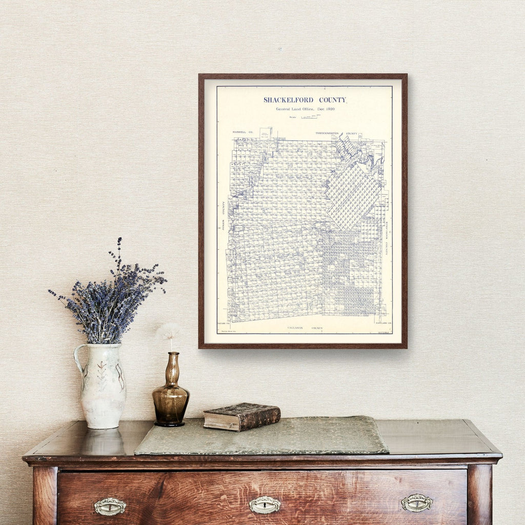 Vintage Map of Shackelford County, Texas 1920
