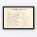 Vintage Map of Wichita County, Texas 1924