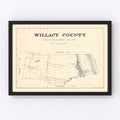 Vintage Map of Willacy County, Texas 1921