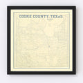 Vintage Map of Cooke County, Texas 1920