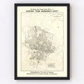 Vintage Map of Austin, Texas 1943