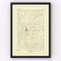 Vintage Map of Fort Worth, Texas 1949
