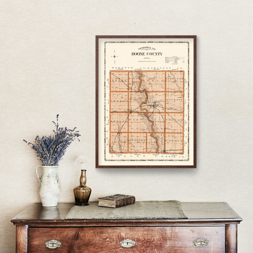 Vintage Map of Boone County, Oklahoma 1904