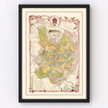 Vintage Map of Moscow, Russia 1910