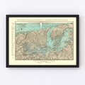 Vintage Puget Sound Map 1910