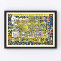 Vintage Blue Serge Hill Texas Womens University Map 1928