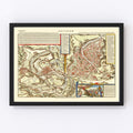 Vintage Map of Jerusalem, Israel 1575