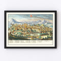 Vintage Map of Jerusalem, Israel 1640